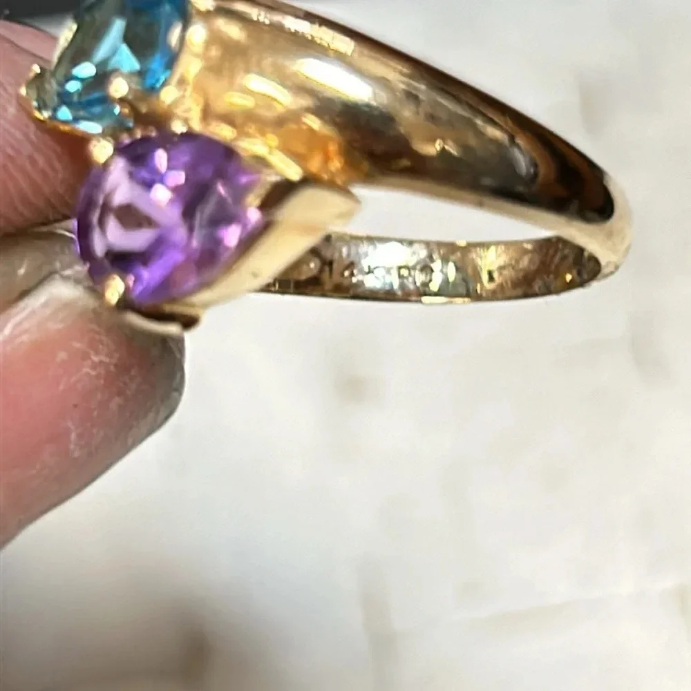 344034 14k yg amethyst and topaz ring - Picture 3 of 3